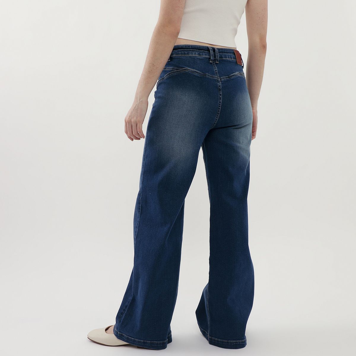AMERICAN ABBEY - Jean Wide Leg Tiro Medio Mujer American Abbey
