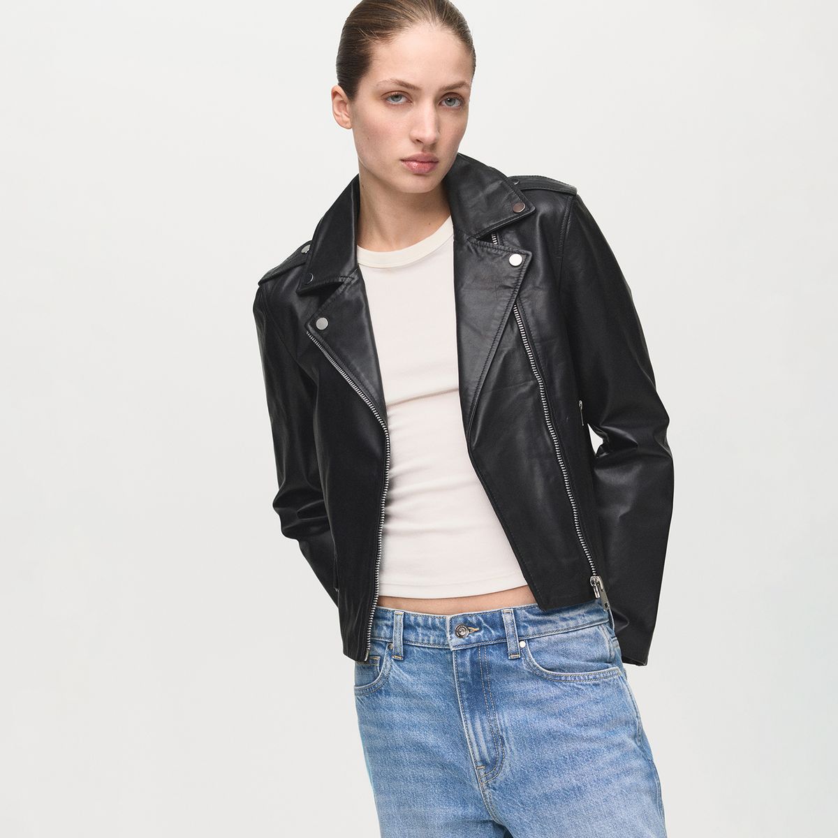 MANGO - Casaca De Cuero Mujer Mango