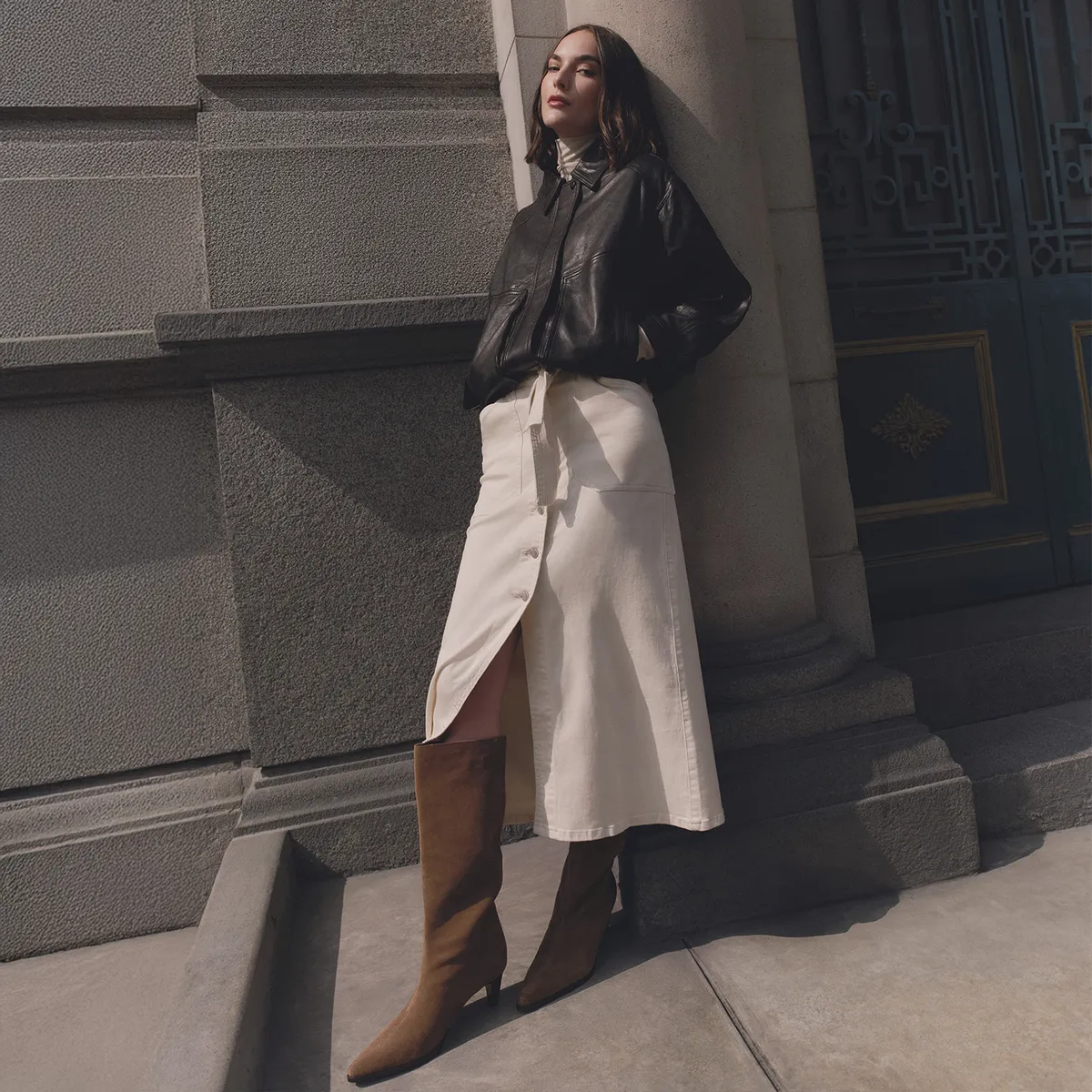 MANGO - Casaca De Cuero Mujer Mango