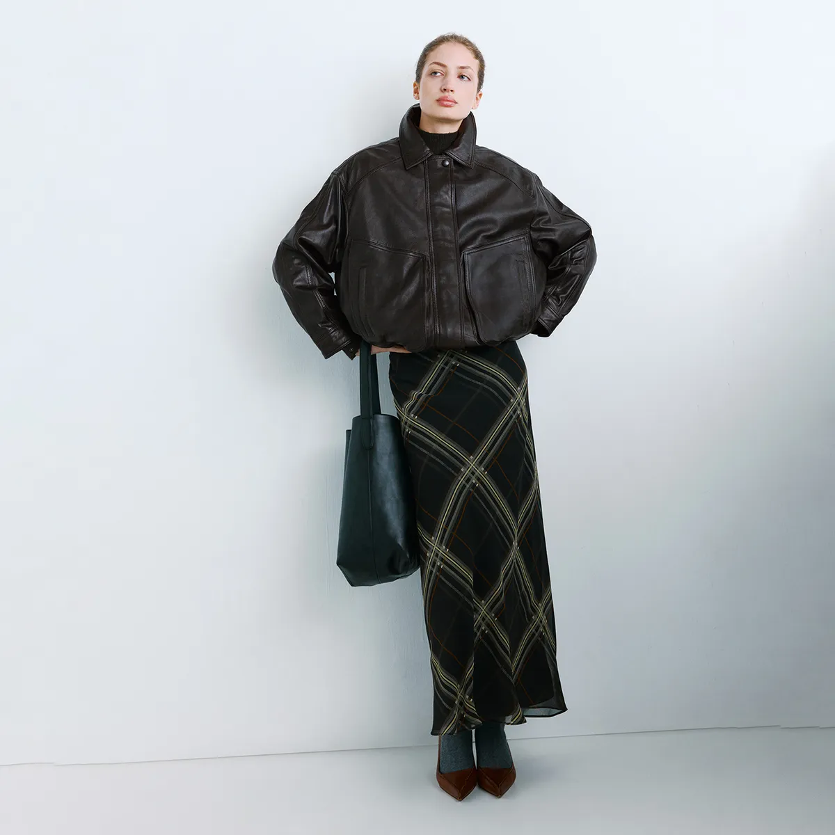 MANGO - Casaca De Cuero Mujer Mango