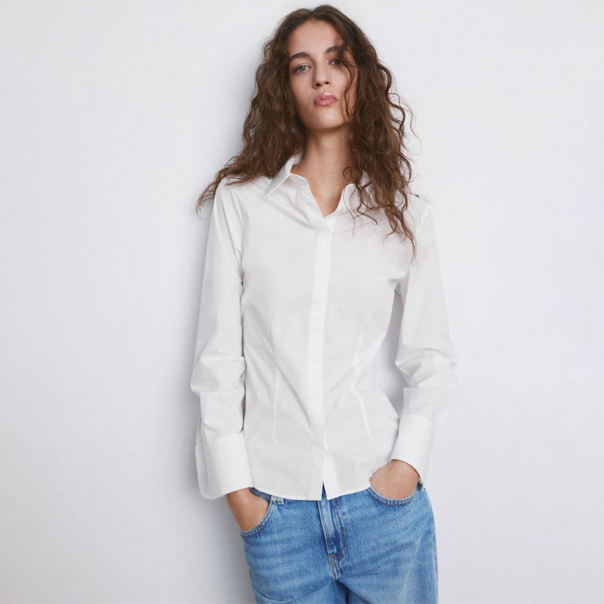 MANGO - Blusa Manga Larga Mujer Mango