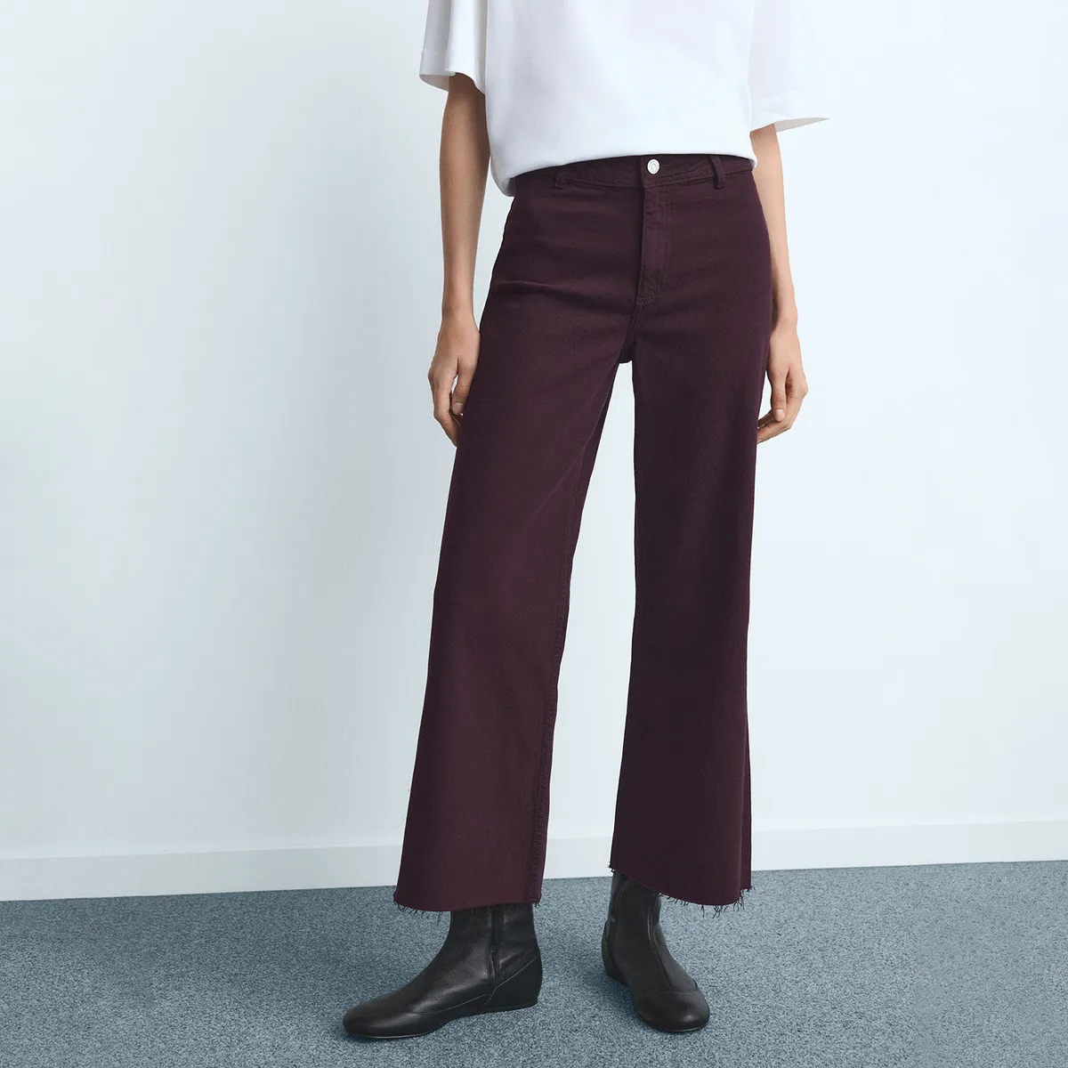 MANGO - Jean Wide Leg Tiro Alto Mujer Mango