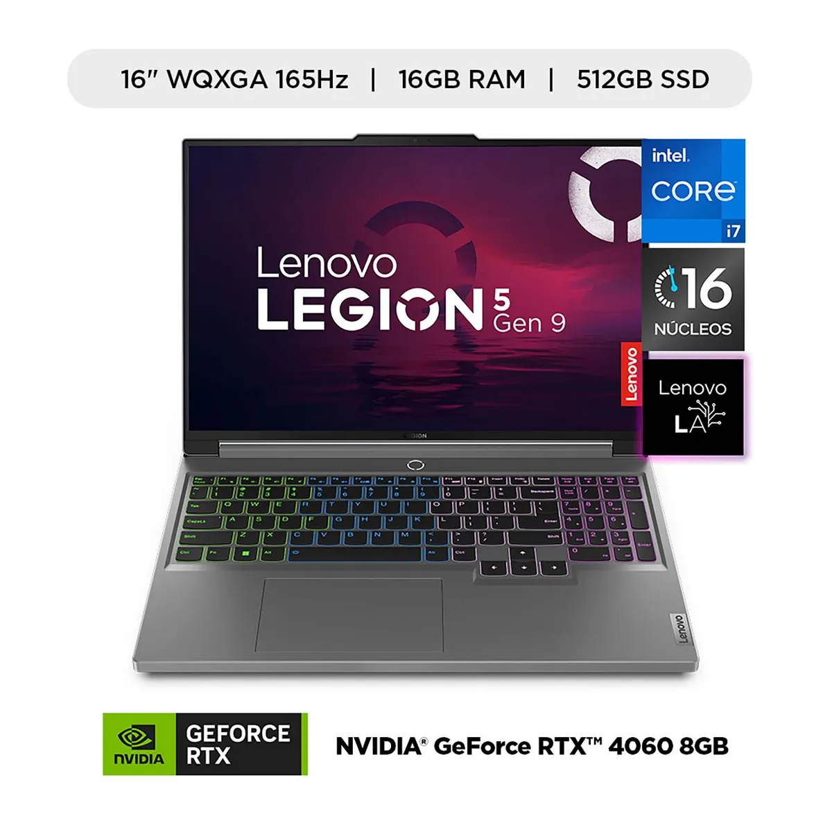 LENOVO - Laptop Gamer Lenovo Legion 5i Intel Core i7 RTX 4060 16GB RAM 512GB SSD 16