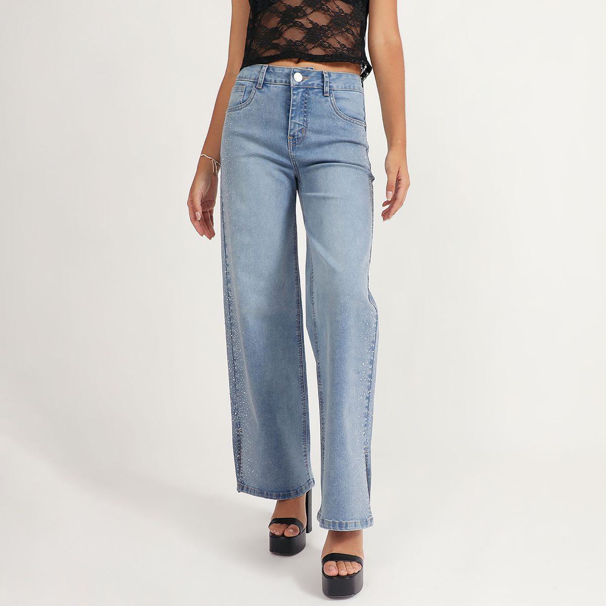 MOSSIMO - Jean Straight Tiro Alto Mujer Mossimo