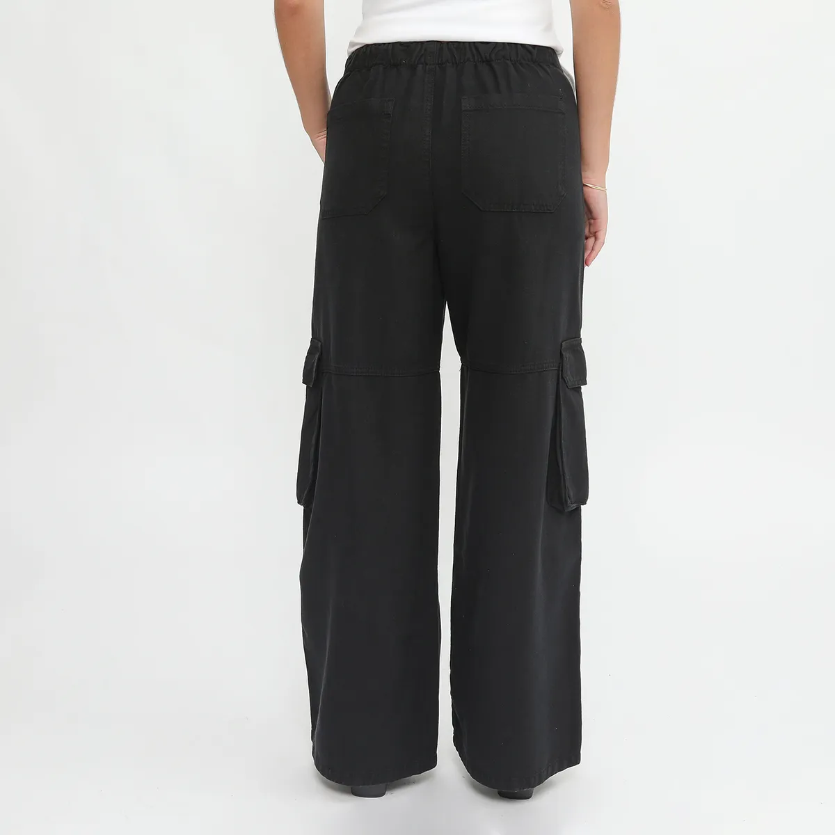 DENIMLAB - Pantalón Cargo Tiro Alto Mujer Denimlab
