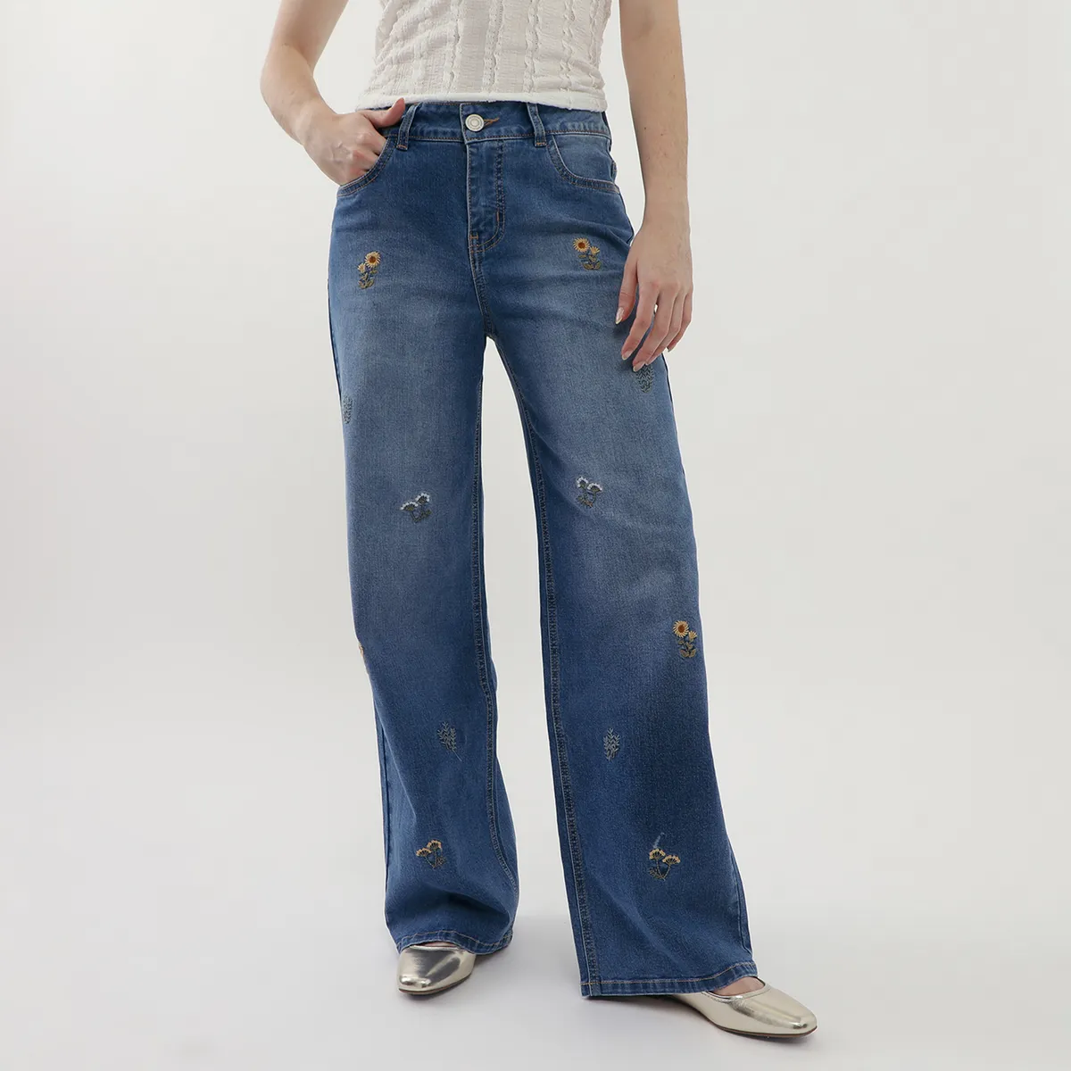 AMERICAN ABBEY - Jean Straight Tiro Alto Mujer American Abbey
