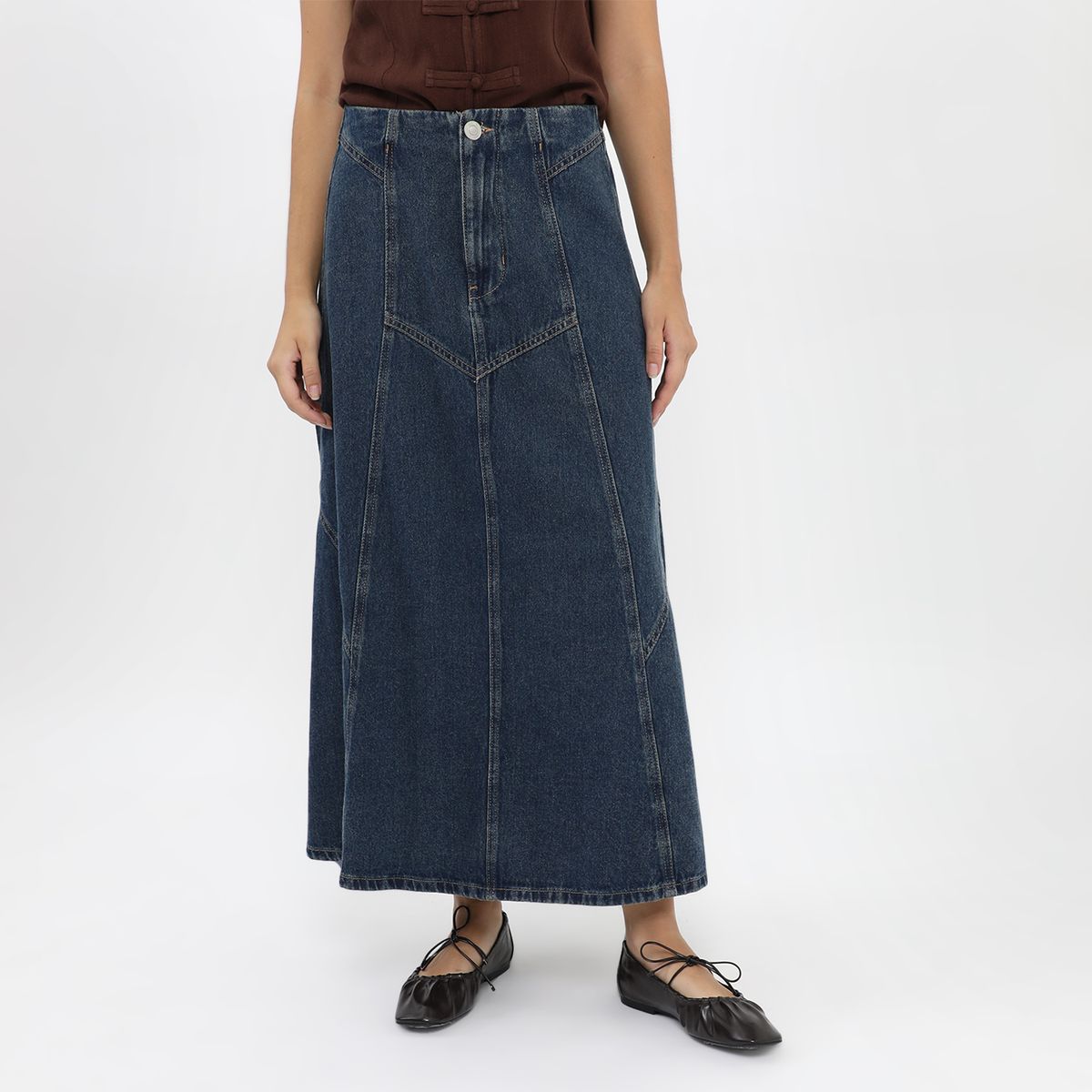 SYBILLA - Falda Denim Larga Mujer Sybilla