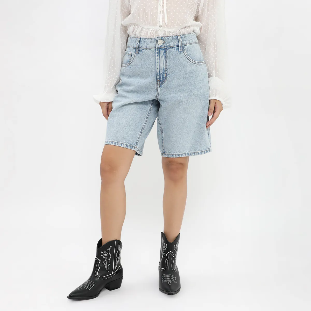 SYBILLA - Short Baggy  Tiro Alto Mujer Sybilla