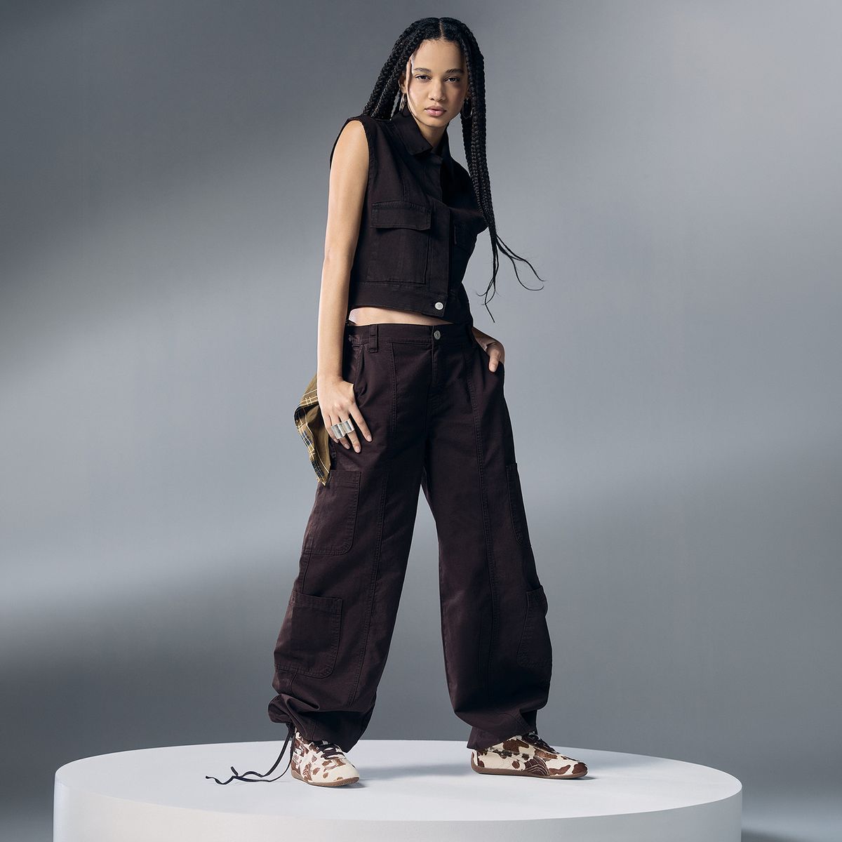 DENIMLAB - Pantalón Baggy Tiro Alto Mujer Denimlab