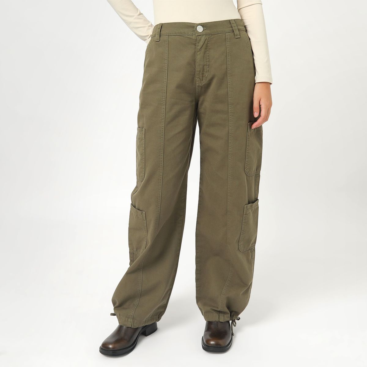 DENIMLAB - Pantalón Baggy Tiro Alto Mujer Denimlab