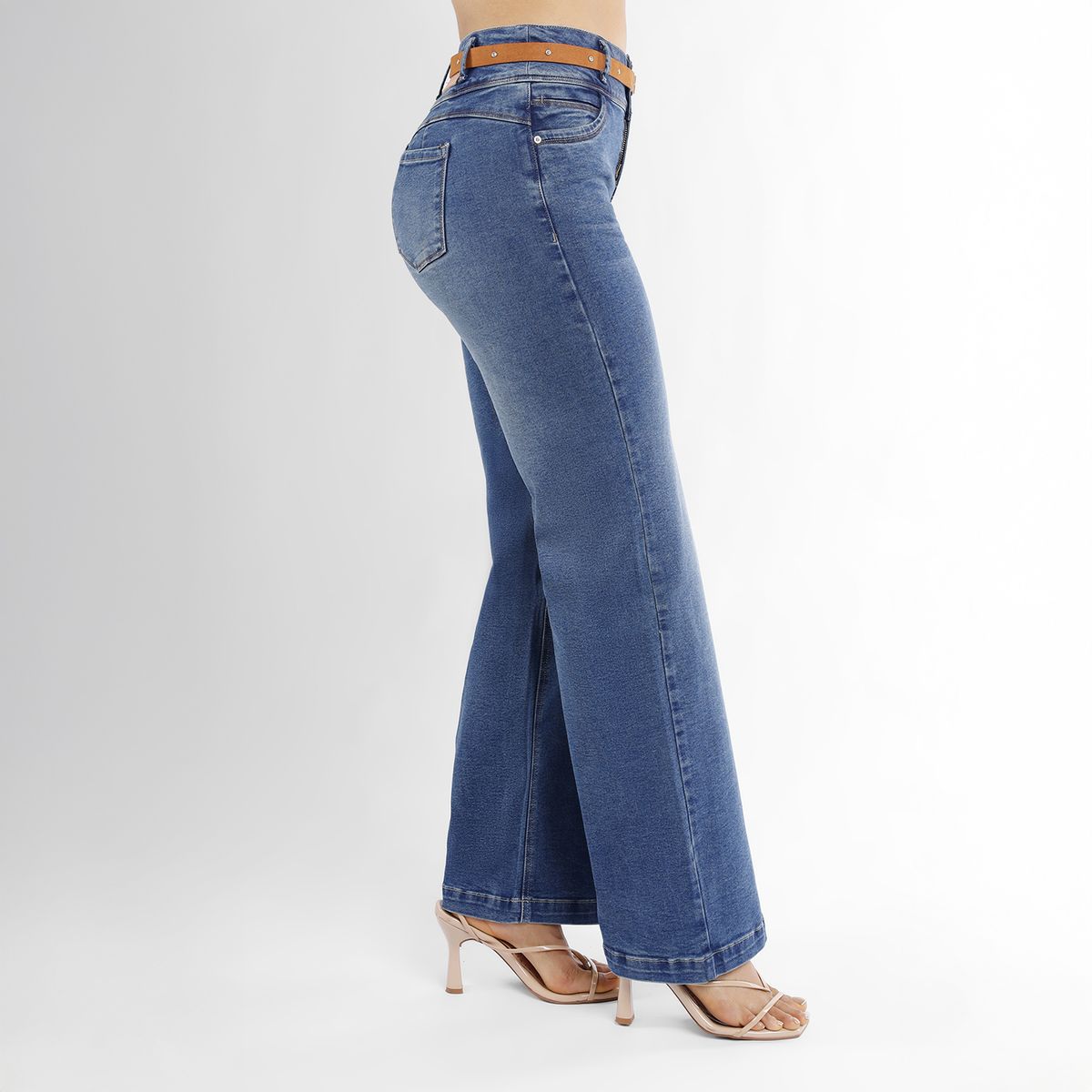 KANSAS - Jean Wide Leg Tiro Medio Mujer Kansas