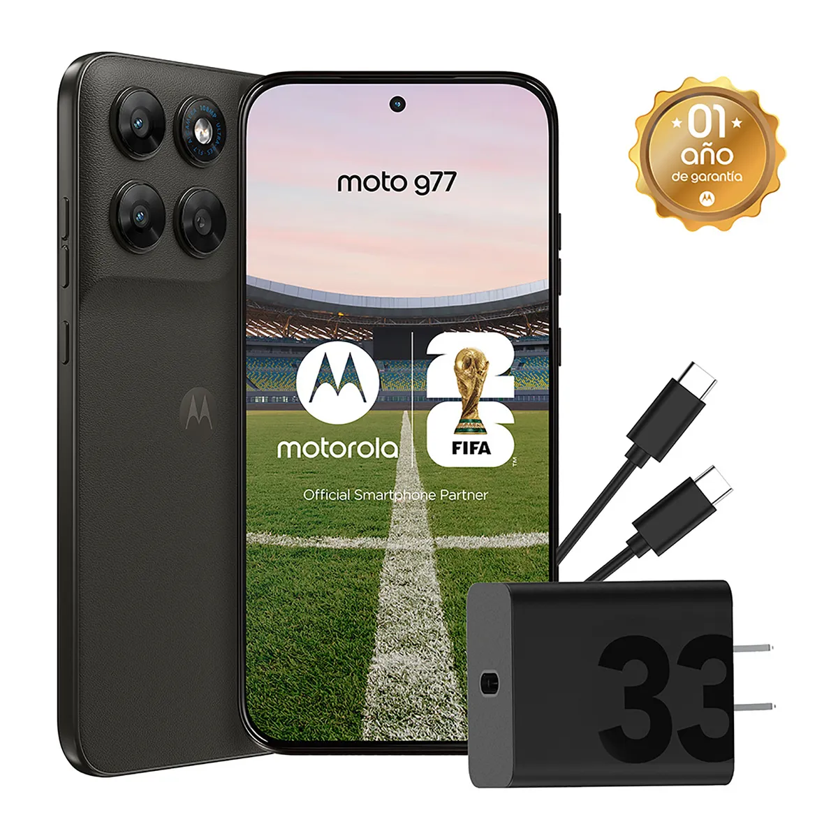 MOTOROLA - Celular Motorola G77 8GB + 256GB Negro