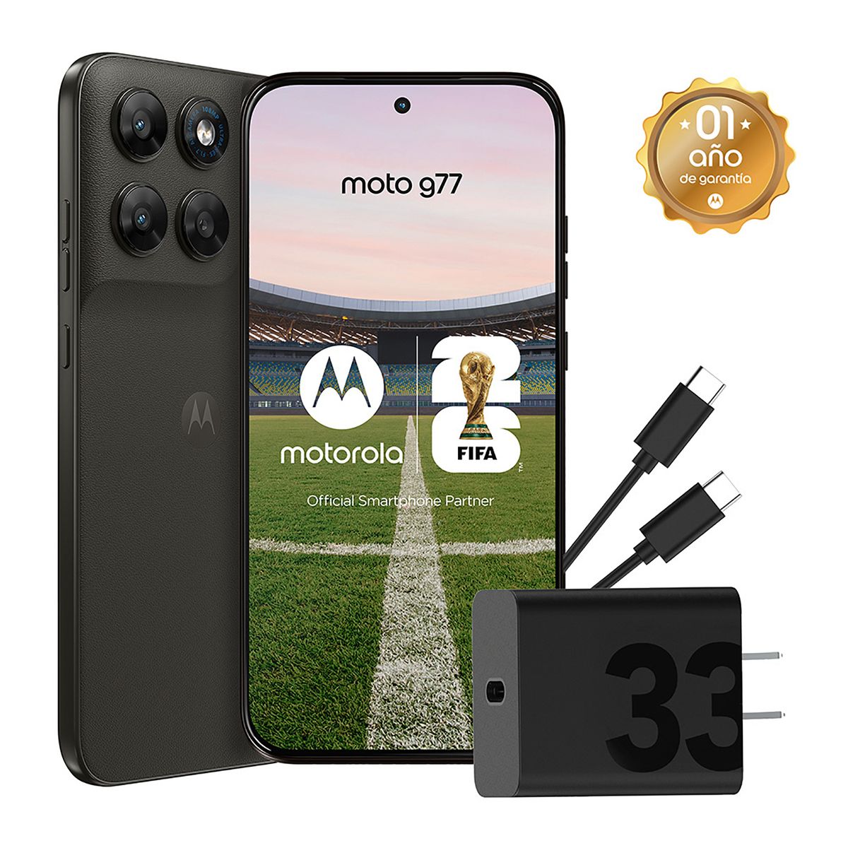 MOTOROLA - Celular Motorola G77 8GB + 256GB Negro