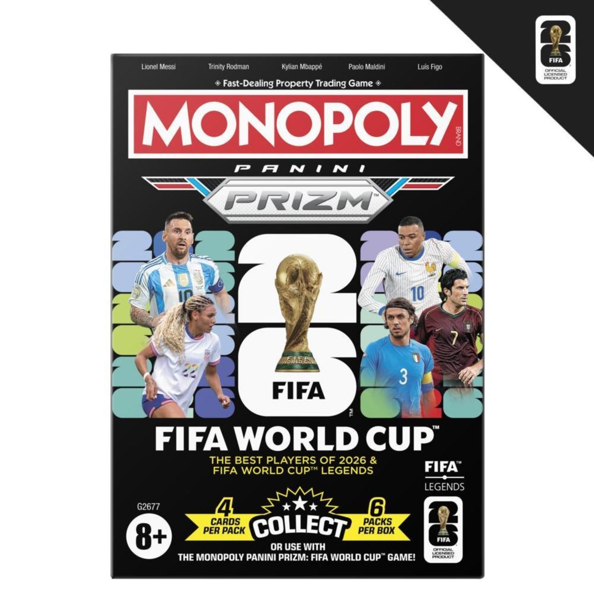 MONOPOLY - Caja de Cartas Coleccionables Monopoly Panini Prizm: Copa mundial FIFA