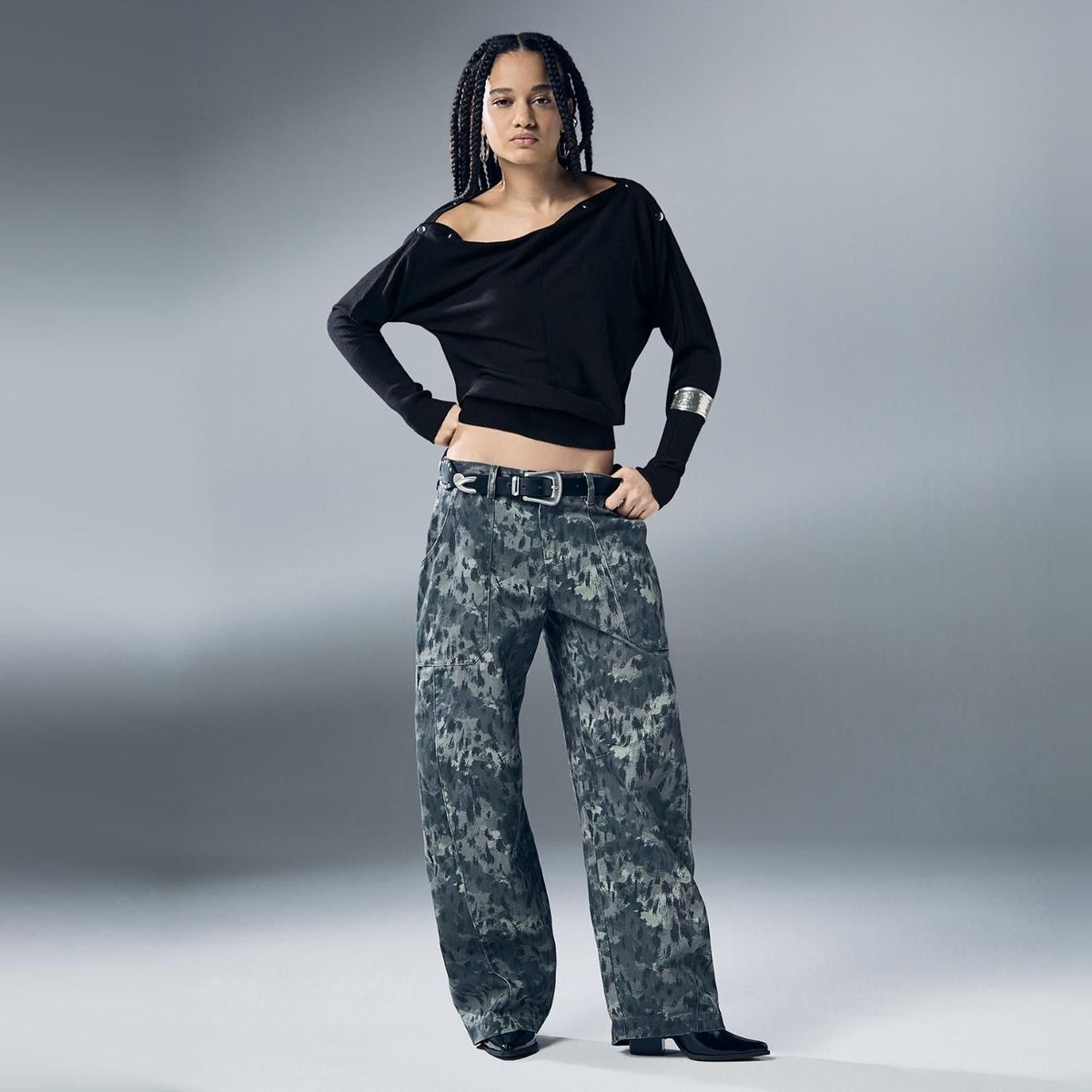 DENIMLAB - Pantalón Balloon Tiro Medio Mujer Denimlab