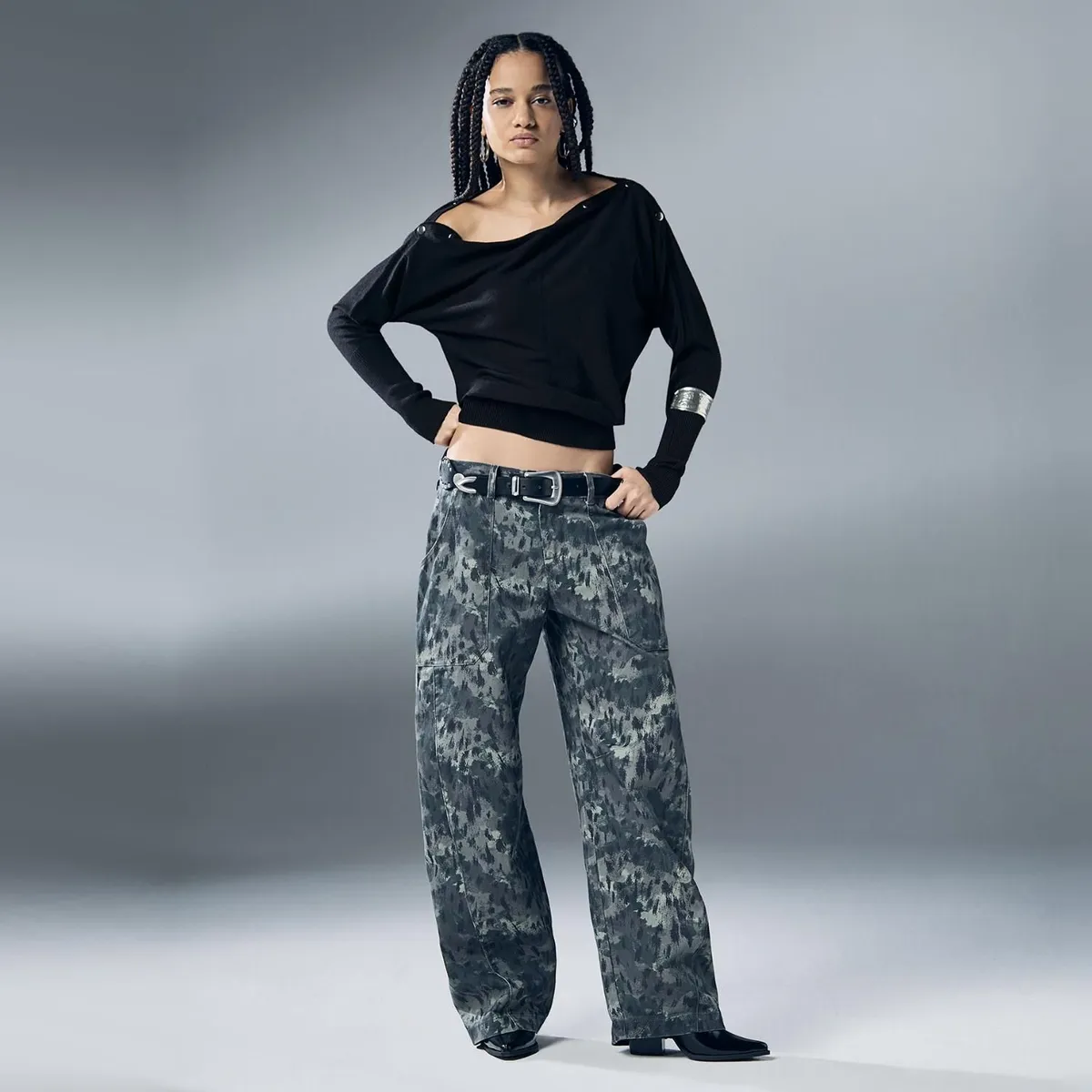 DENIMLAB - Pantalón Balloon Tiro Medio Mujer Denimlab