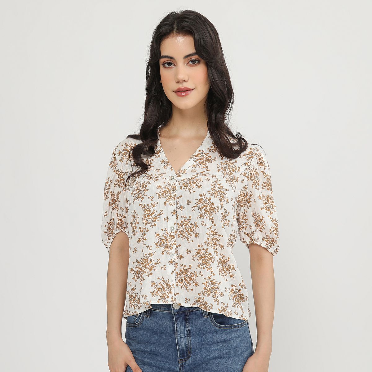 ELLE - Blusa Manga Corta Mujer Elle