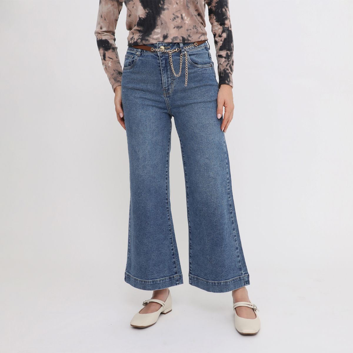 STEFANO COCCI - Jean Wide Leg Tiro Medio Mujer Stefano Cocci