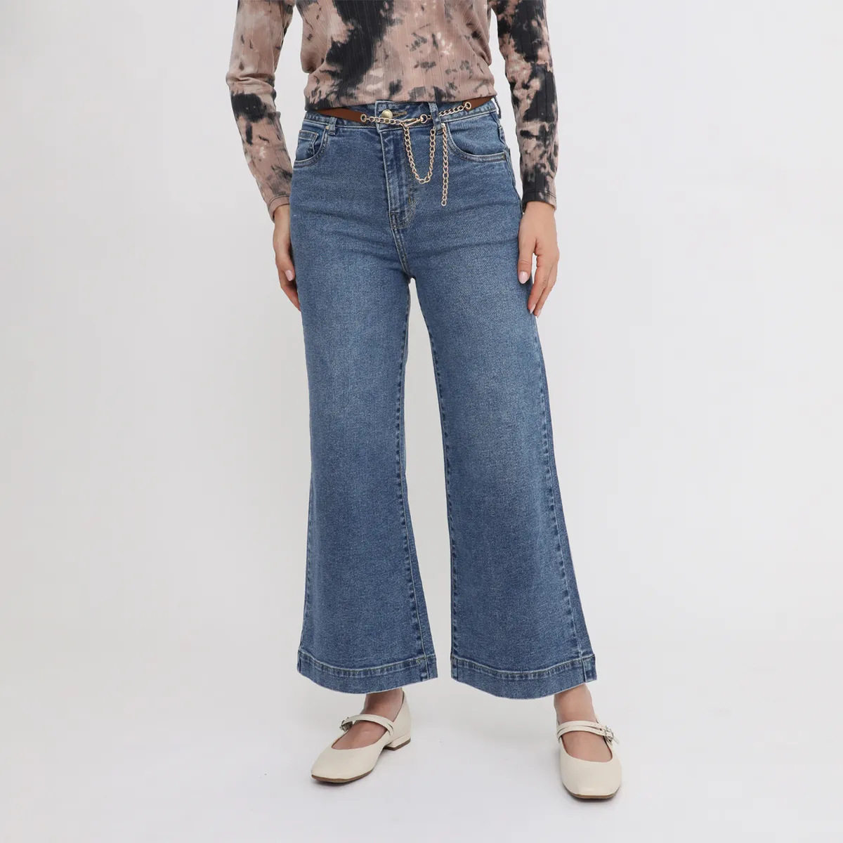 STEFANO COCCI - Jean Wide Leg Tiro Medio Mujer Stefano Cocci