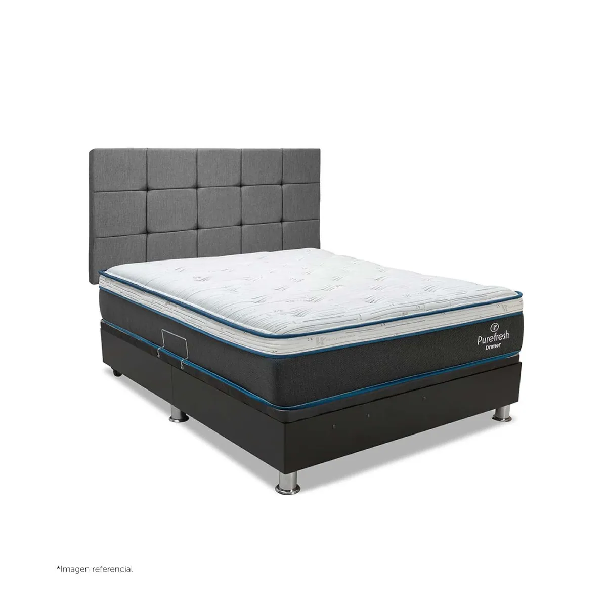 DRIMER - Dormitorio Boxet Praktibox Laqueado Pure Fresh Queen Size Cuadros Marrón