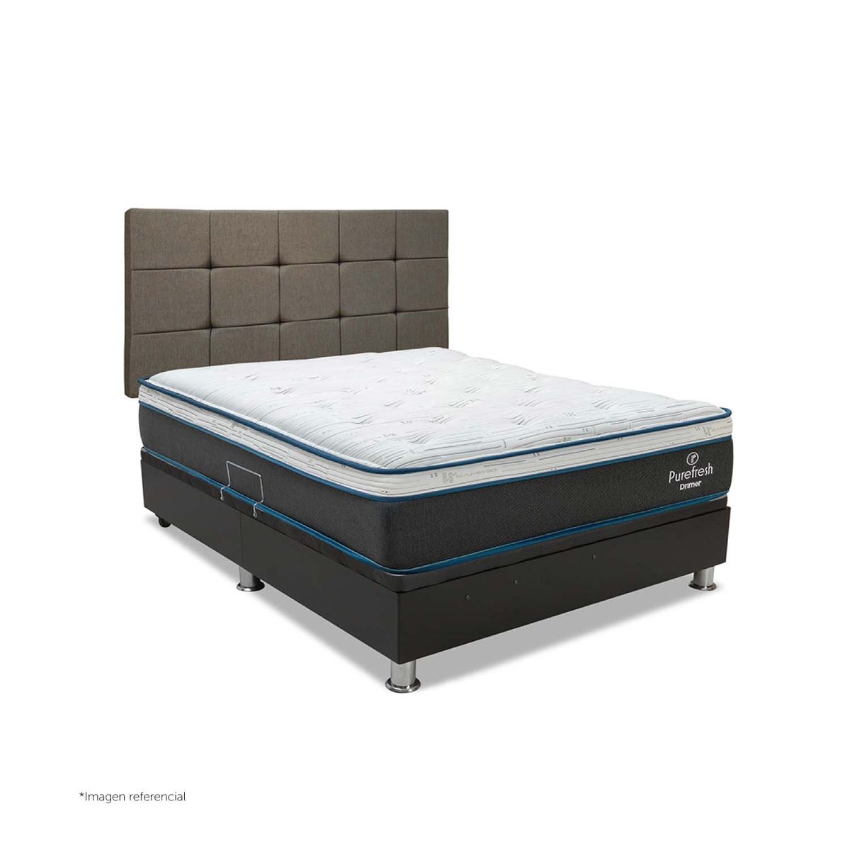 DRIMER - Dormitorio Boxet Praktibox Laqueado Pure Fresh Queen Size Cuadros Marrón