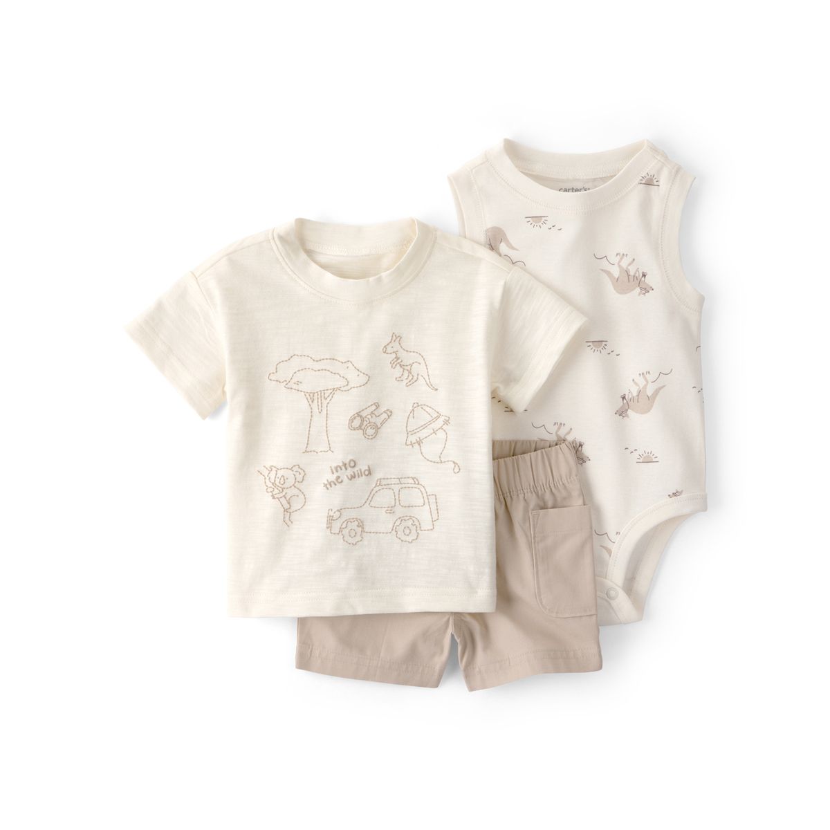CARTERS - Conjunto 3 Piezas Bebé Niño Algodón