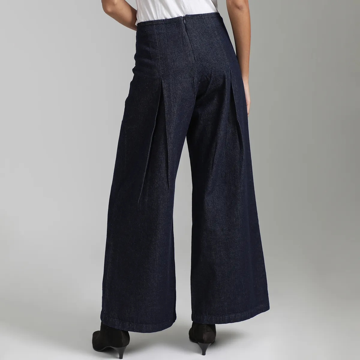 BASEMENT - Jean Wide Leg Tiro Alto Mujer Jorge Luis Salinas