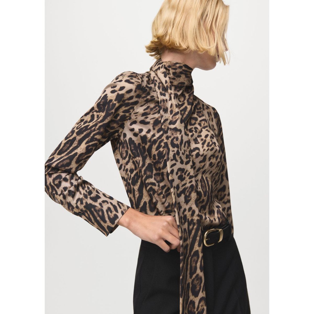 MANGO - Blusa Manga Larga Mujer Mango