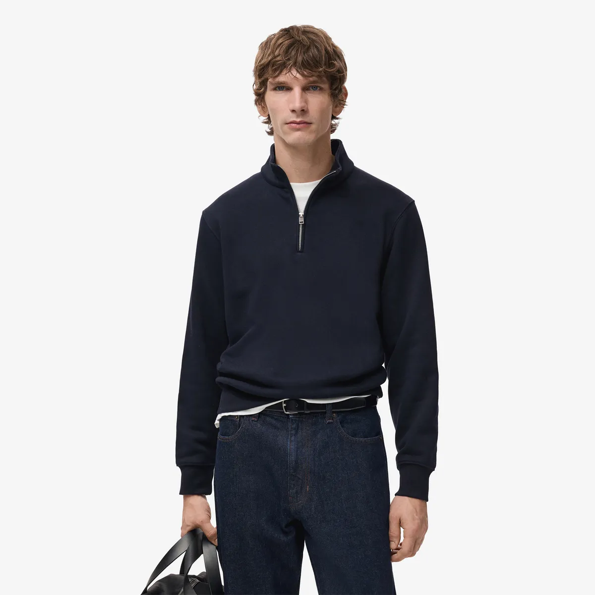 MANGO - Polera Half Zipper Hombre Mango