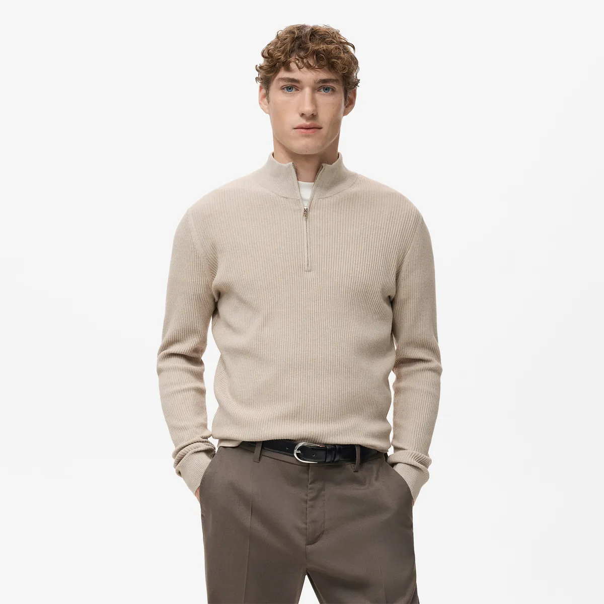 MANGO - Chompa Half Zipper Hombre Mango