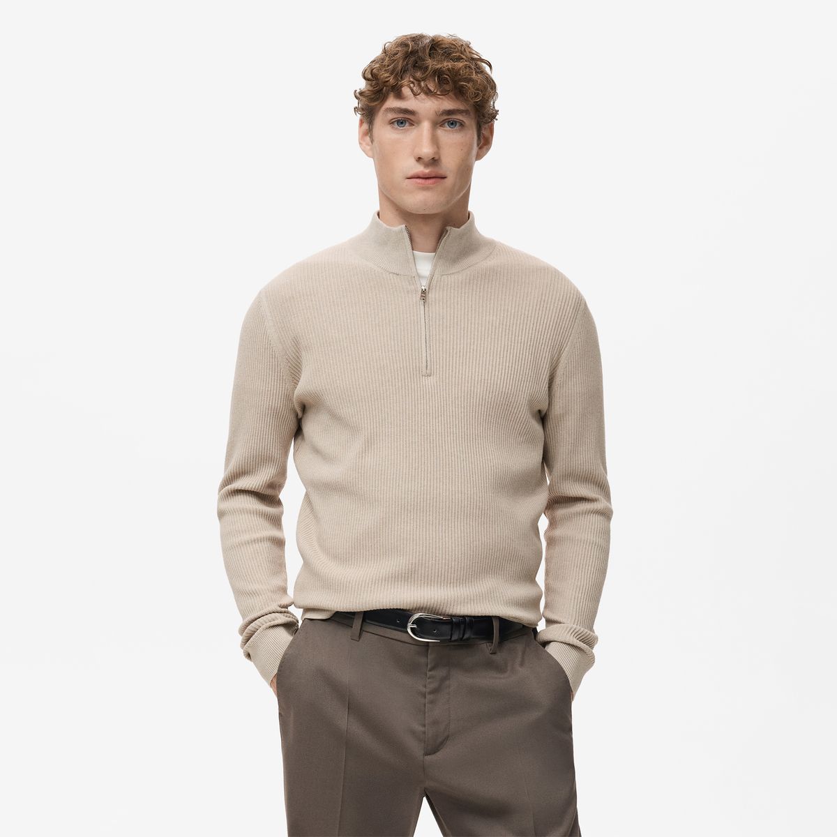 MANGO - Chompa Half Zipper Hombre Mango