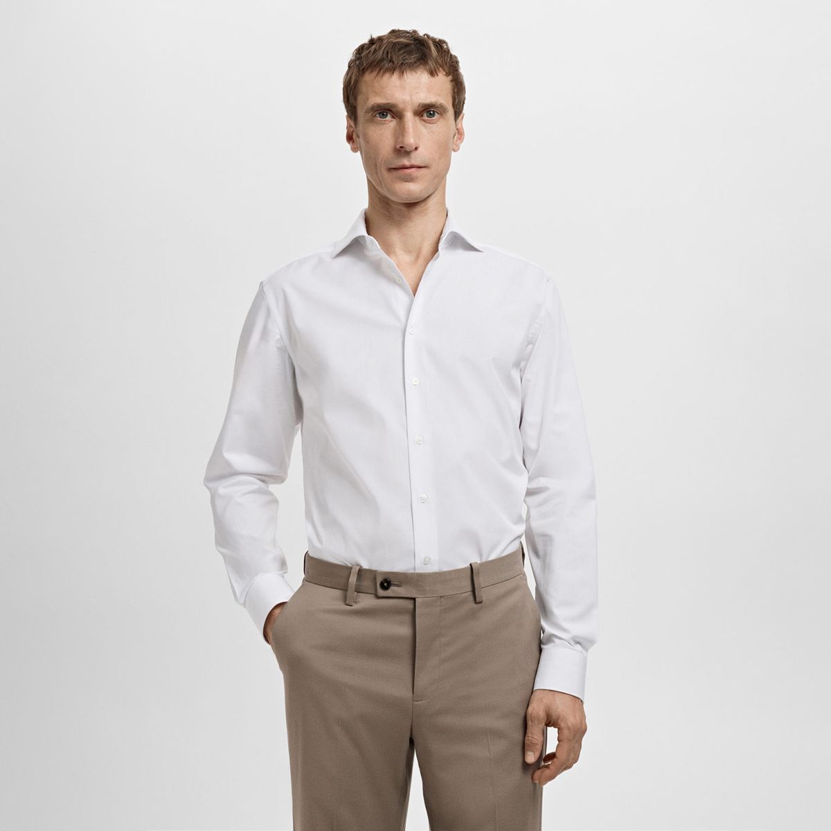 MANGO - Camisa 100% Algodón Slim fit Manga Larga Hombre Mango