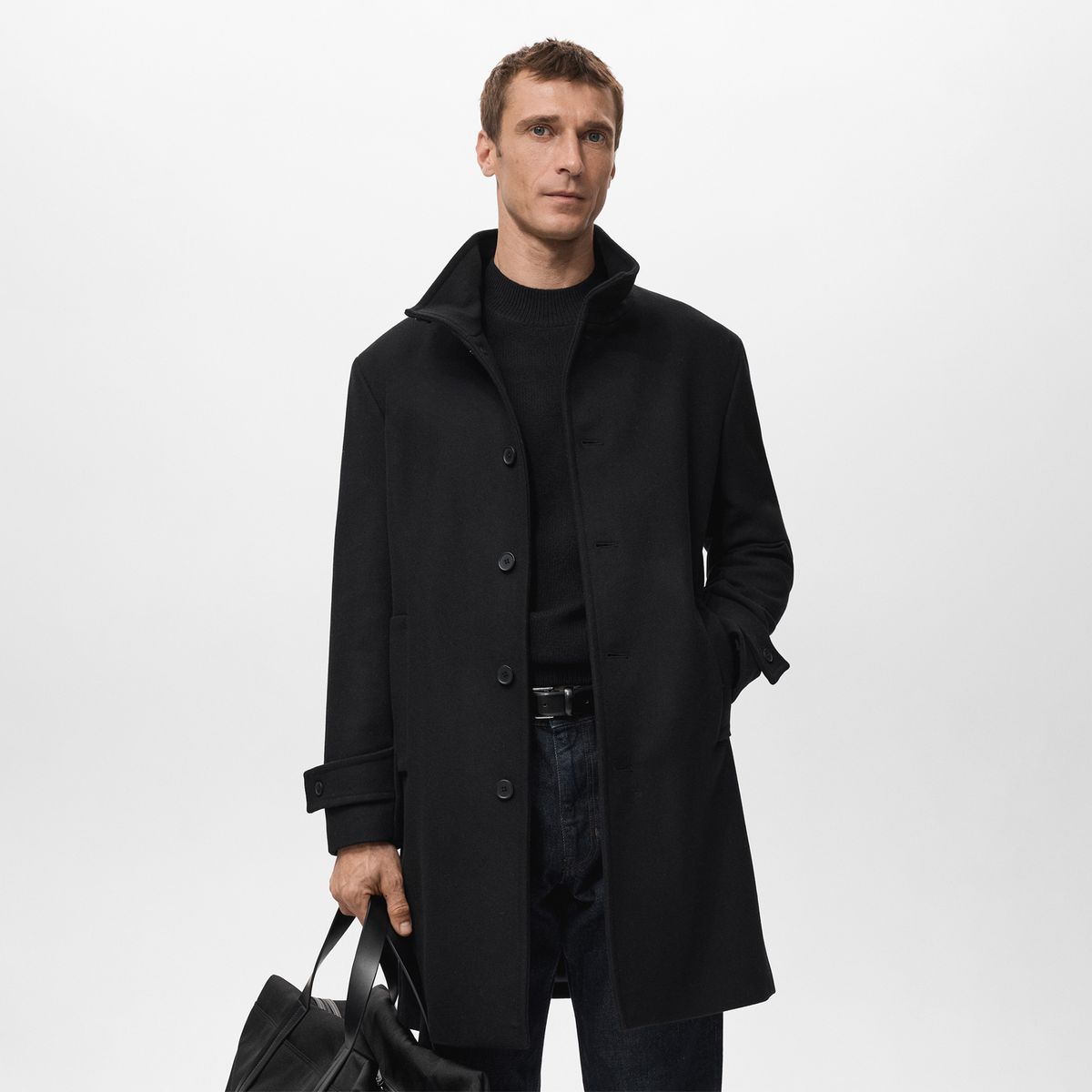 MANGO - Abrigo Manga Larga Hombre Mango