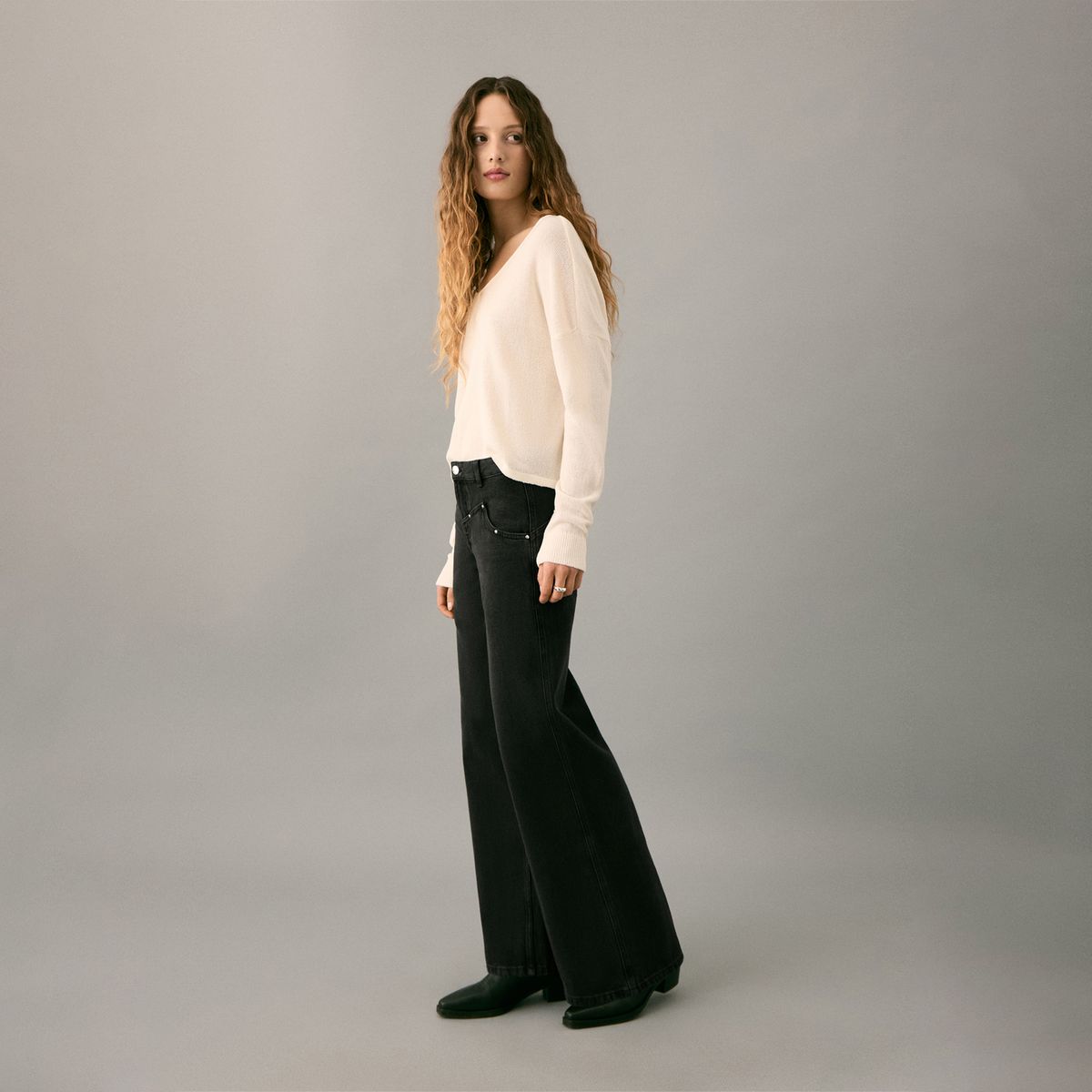MANGO TEEN - Jean Wide Leg Tiro Bajo Mujer Mango Teen