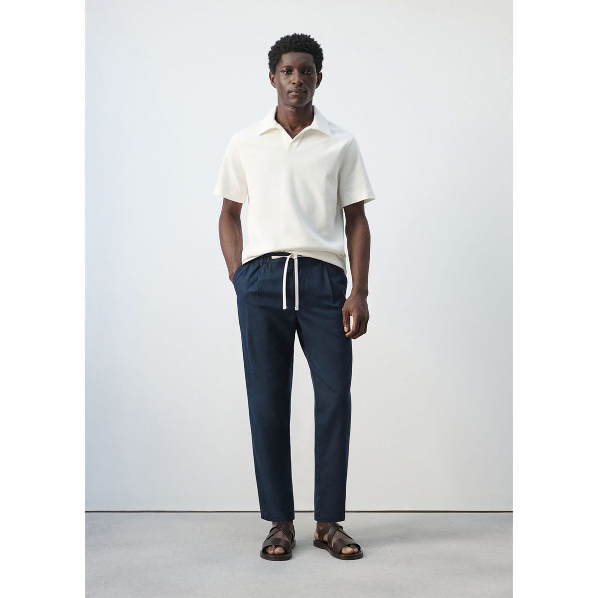 MANGO - Pantalón Algodón Slim fit Cropped Hombre Mango