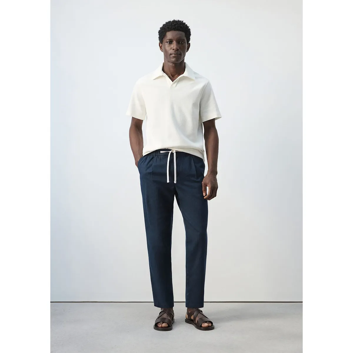 MANGO - Pantalón Algodón Slim fit Cropped Hombre Mango
