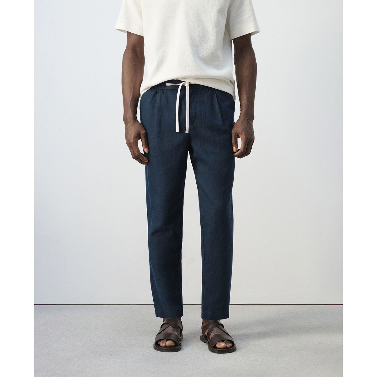 MANGO - Pantalón Algodón Slim fit Cropped Hombre Mango