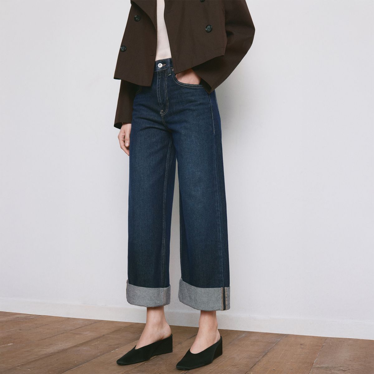 MANGO - Jean Wide Leg Tiro Medio Mujer Mango