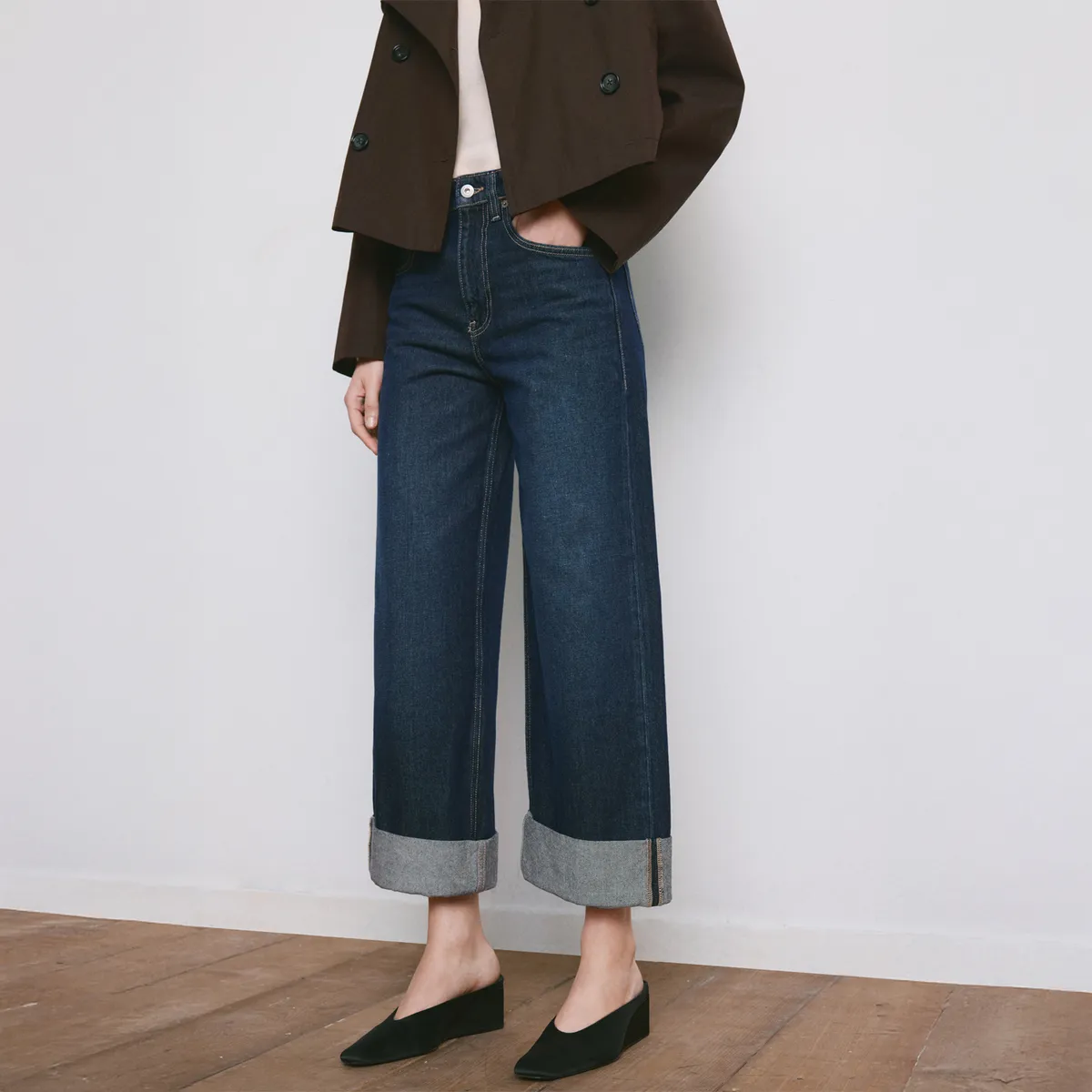 MANGO - Jean Wide Leg Tiro Medio Mujer Mango