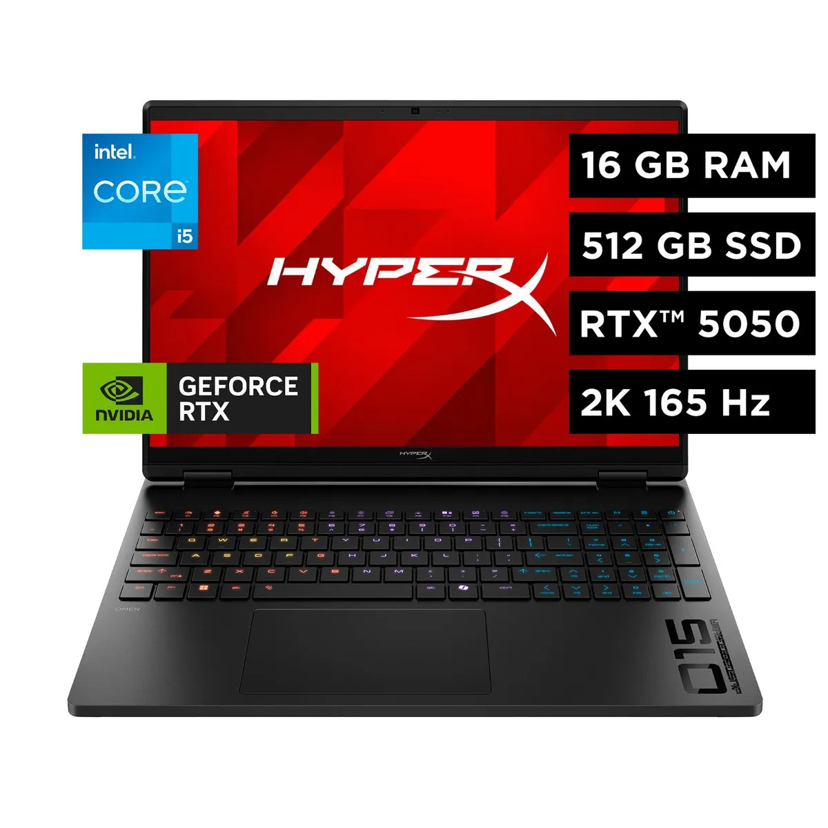 HP - Laptop Gaming OMEN HyperX Intel Core i5 16 GB RAM RTX 5050 512 GB SSD 15.3"