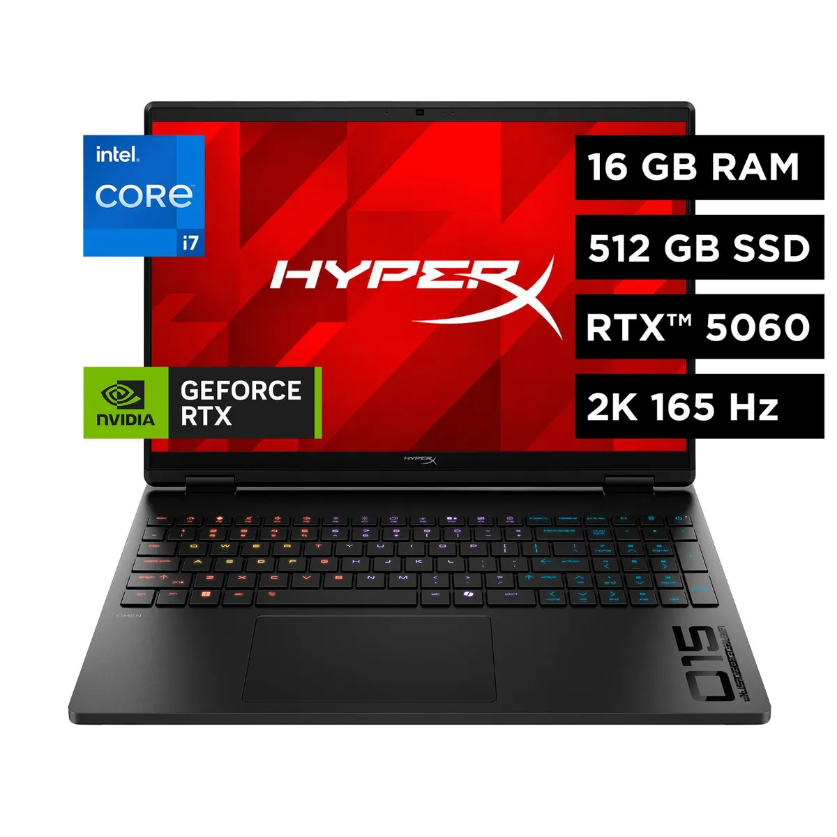HP - Laptop Gaming OMEN HyperX Intel Core i7 16 GB RAM RTX 5060 512 GB SSD 15.3"