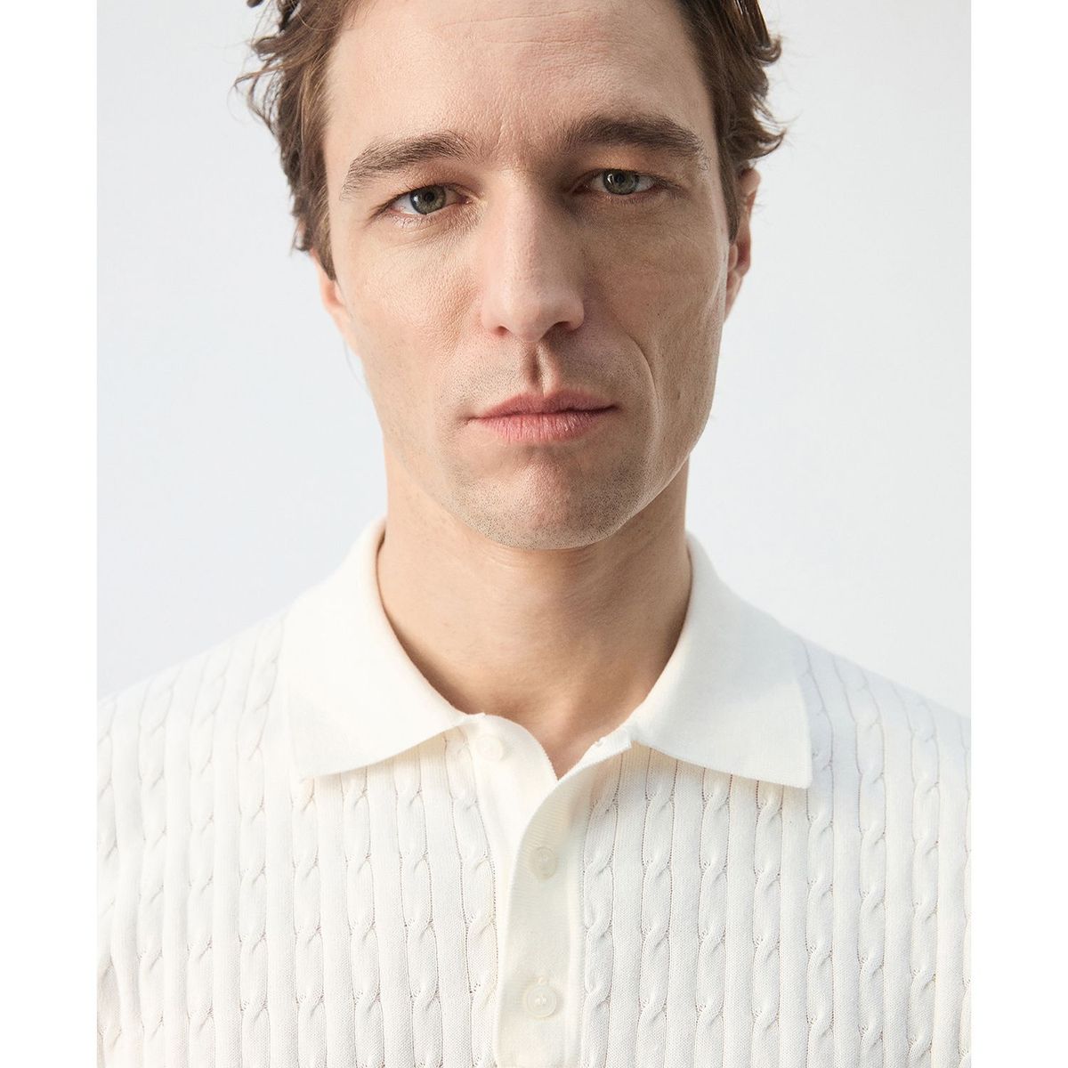 HE - Polo 100% Algodón Punto Trenzado Hombre Mango