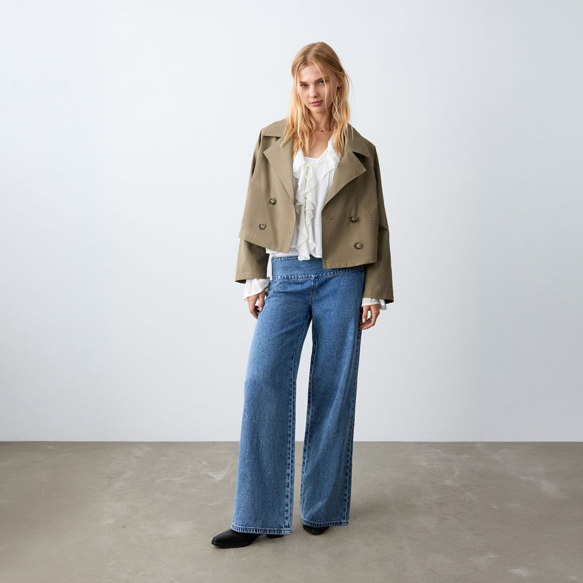 MANGO TEEN - Jean Wide Leg Tiro Bajo Mujer Mango Teen
