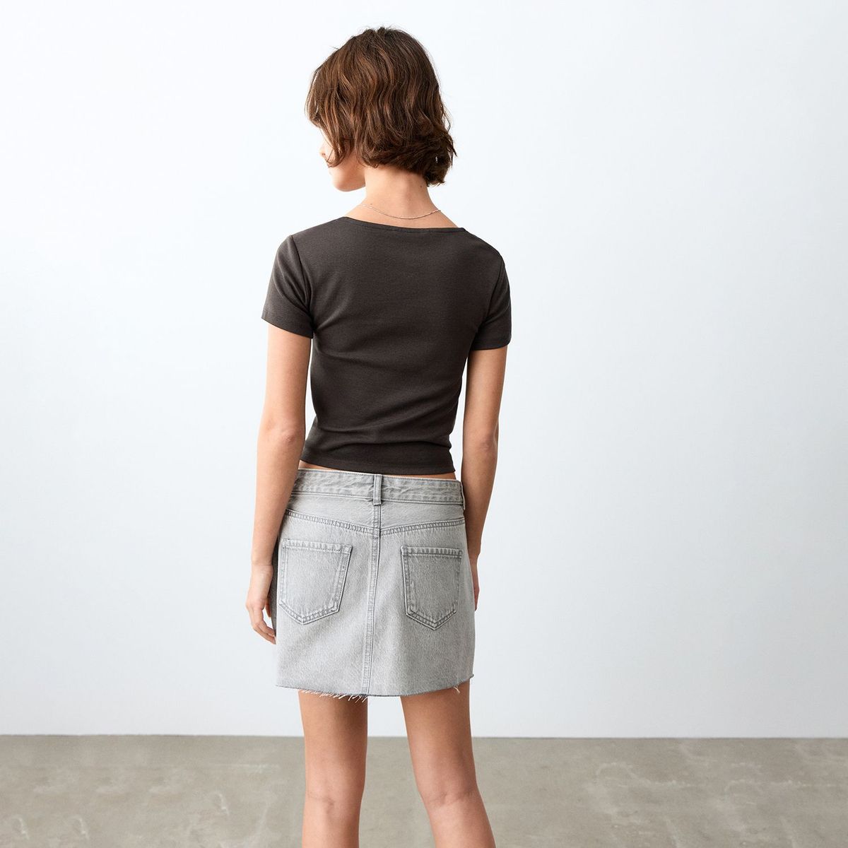 MANGO TEEN - Falda Denim Corta Mujer Mango Teen