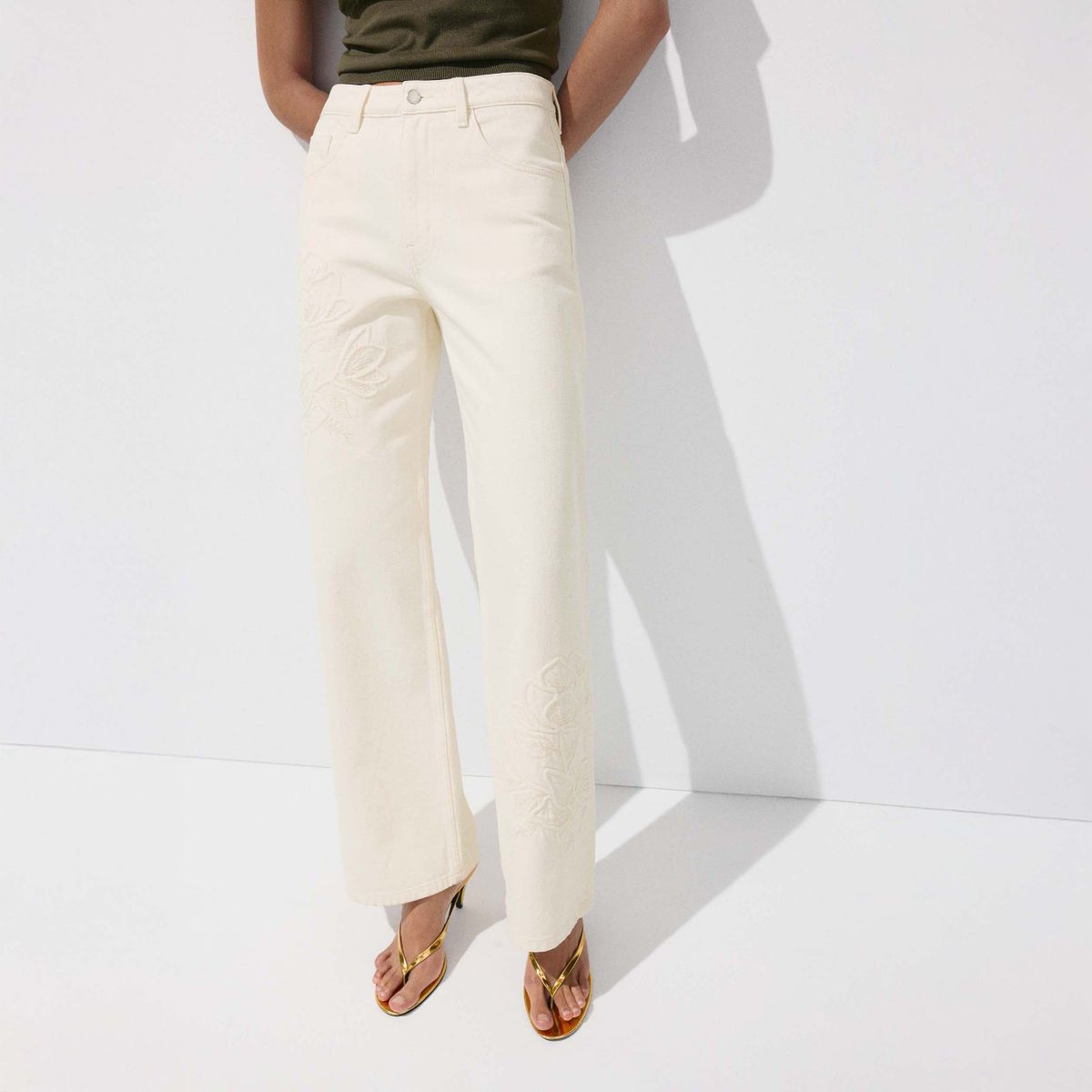 MANGO - Jean Straight Tiro Medio Mujer Mango