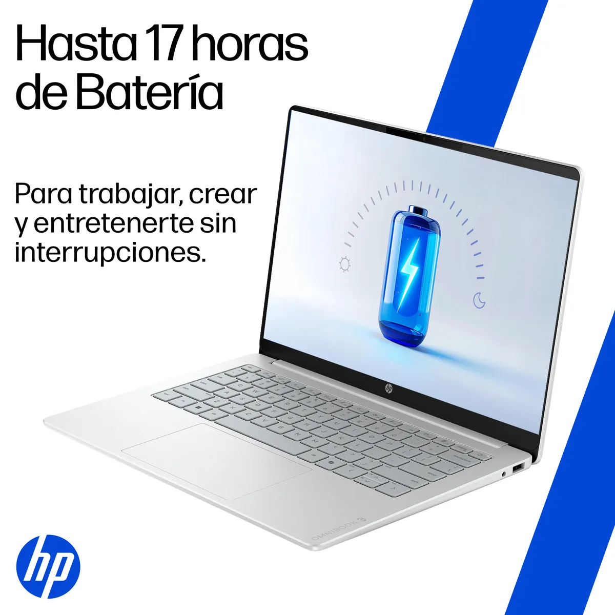 HP - Laptop HP OmniBook 3 14-hu0052la Intel Core 5 120U 8GB RAM 512GB SSD 14" Táctil 2K