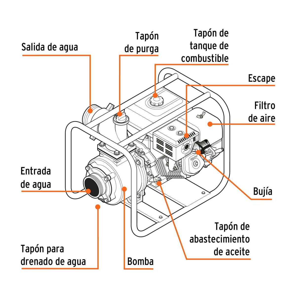 TRUPER - Motobomba 3" x 3" a gasolina  7 HP Truper