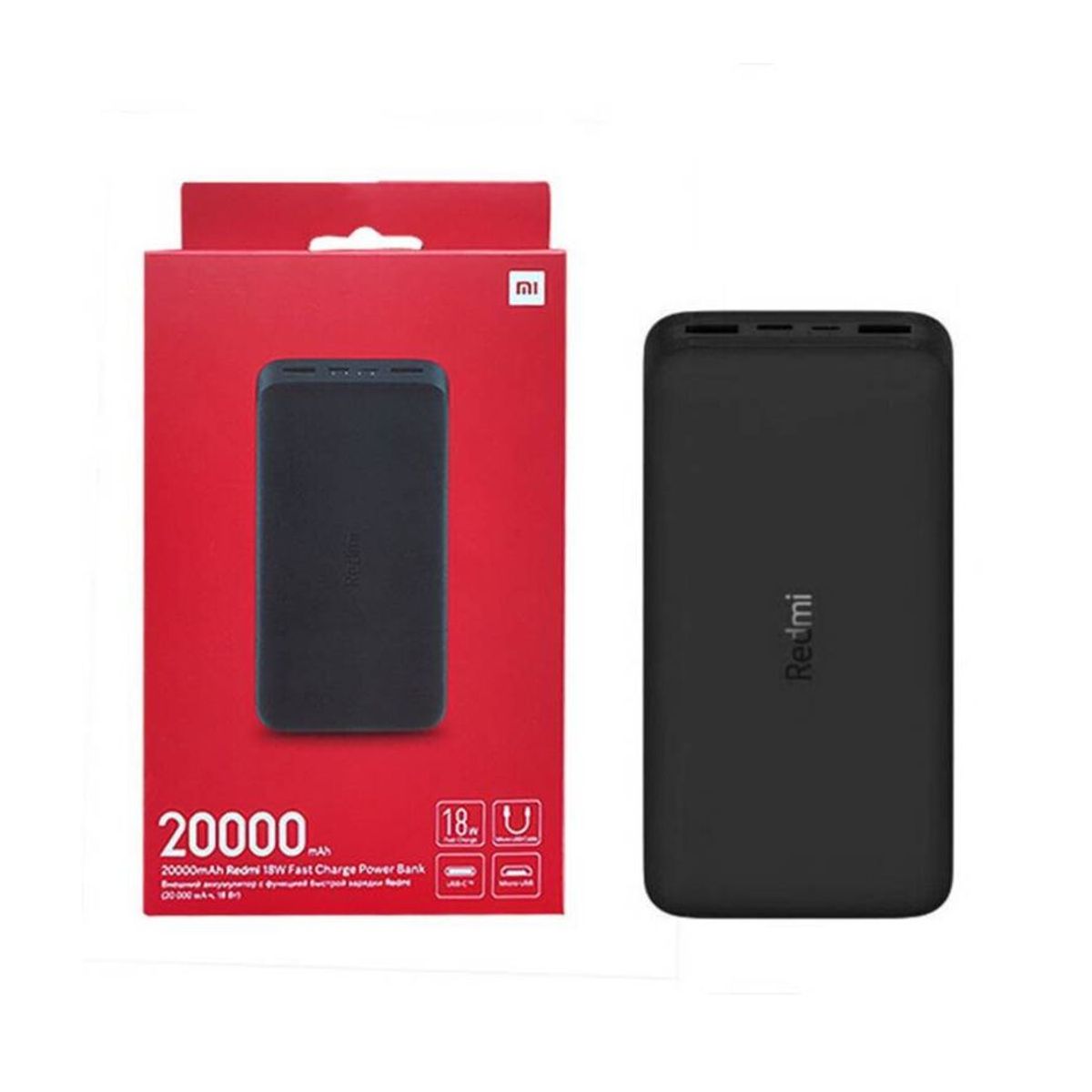 XIAOMI - Power Bank 20000mah Redmi Xiaomi cargador rápido18w usb-c negro