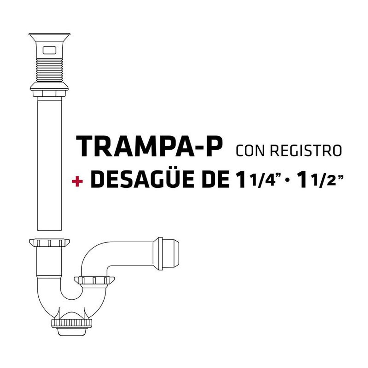 STONE - TRAMPA-P  DESAGUE CON REGISTRO PVC STONE