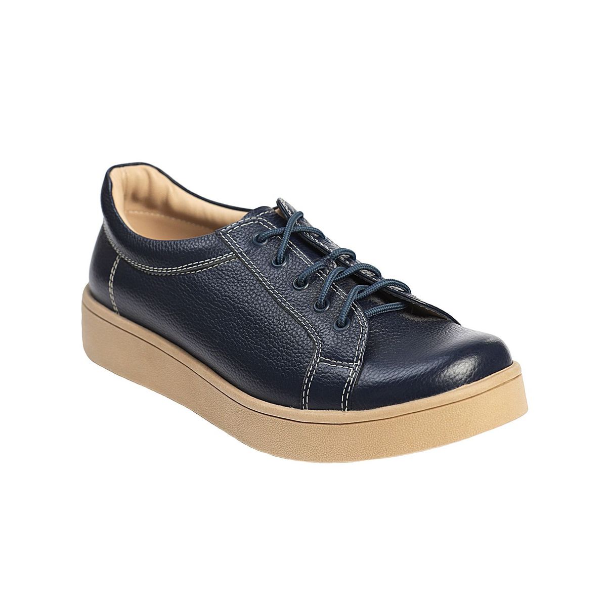 ESTODAS - Zapatilla de Cuero para Mujer Estodas Sneaker 2C Azul Minifloater